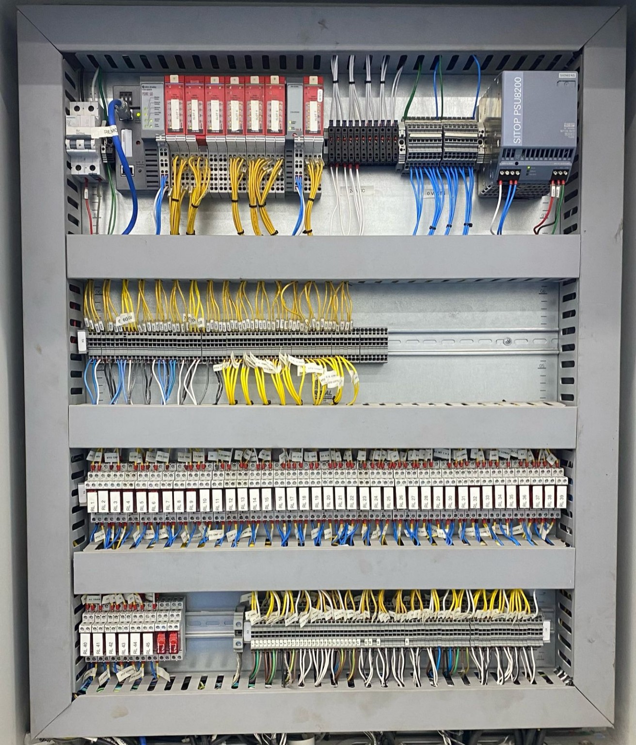 Painel de automação identificado e organizado